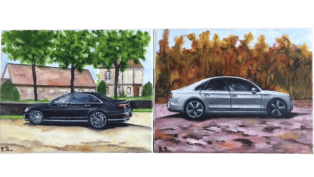 Peinture de deux voitures.