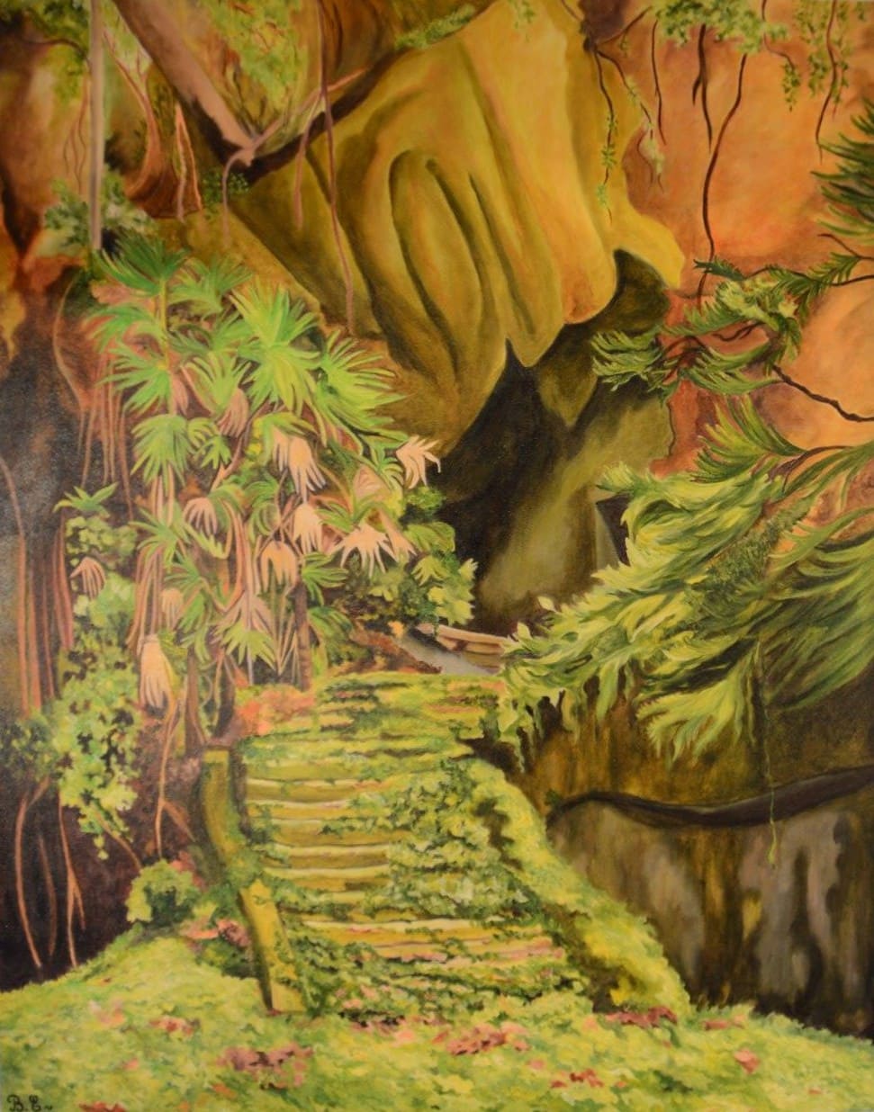 Peinture de l'entrée d'une grotte.