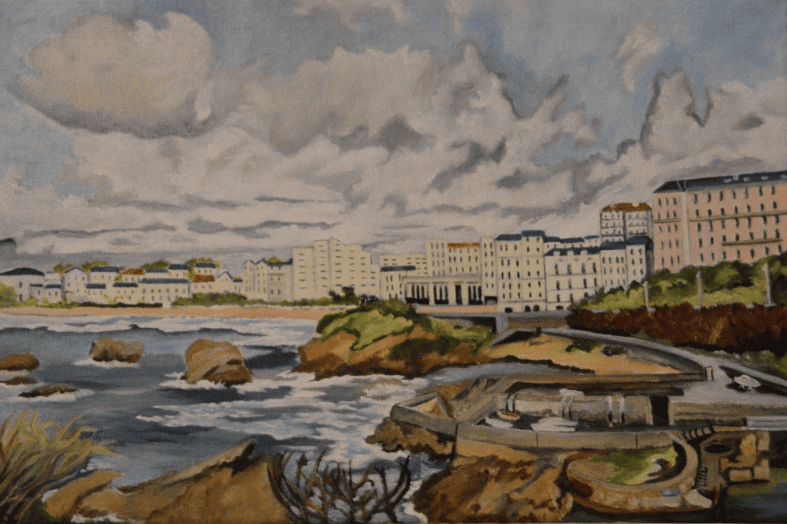 Peinture d'un paysage de Biarritz.
